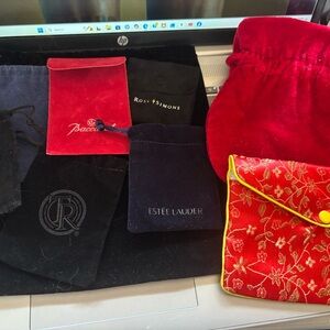 Ross-Simons Velvet Jewelry Pouches in Red, Black, Navy